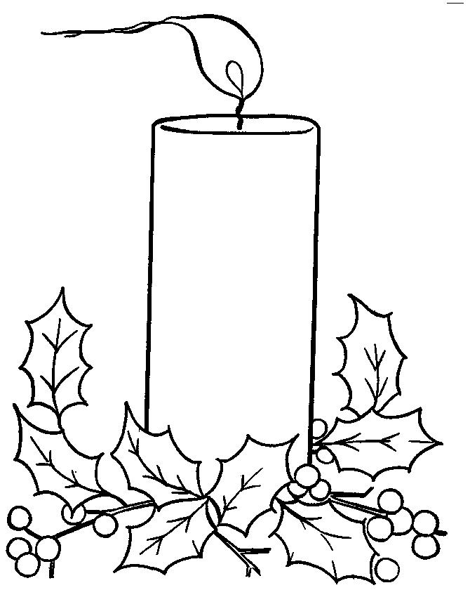 Fisă de colorat cu Craciun faclii de colorat p10