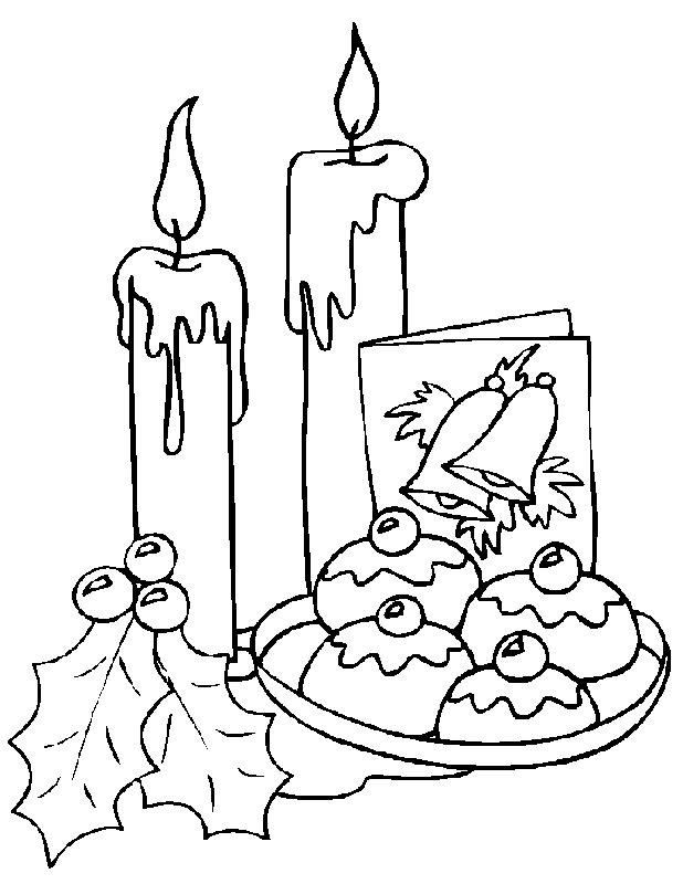 Fisă de colorat cu Craciun faclii de colorat p12