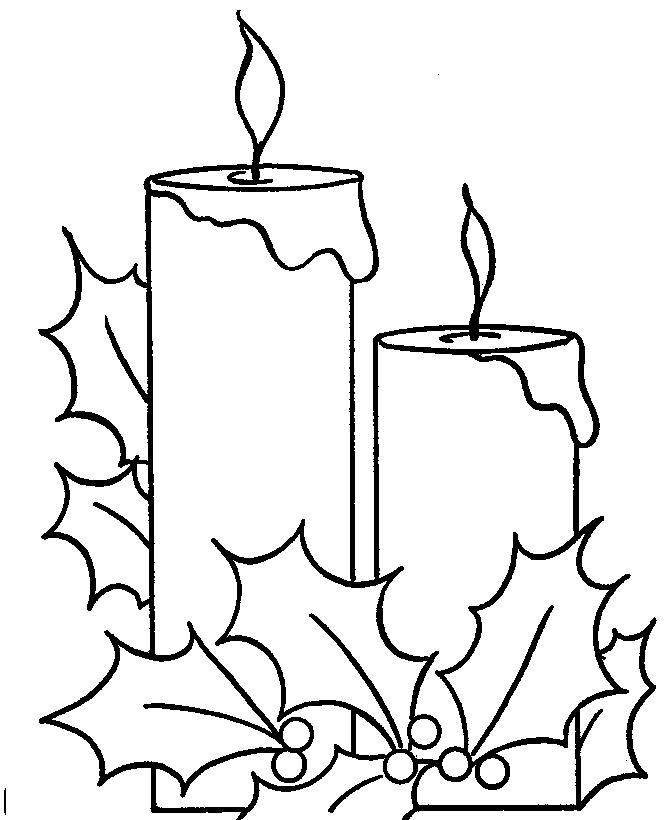Fisă de colorat cu Craciun faclii de colorat p13
