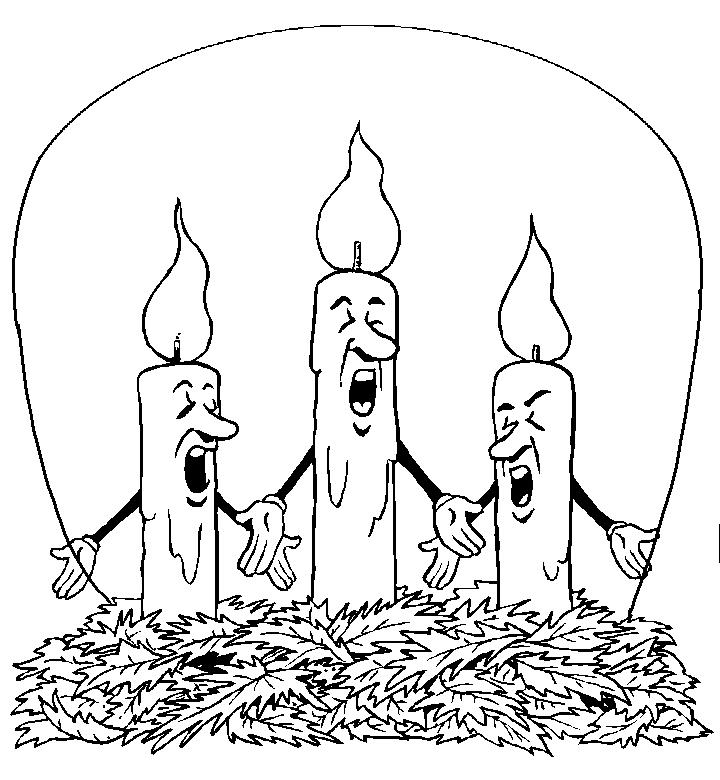 Fisă de colorat cu Craciun faclii de colorat p17