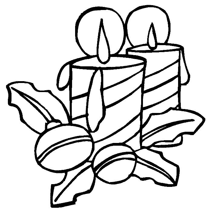 Fisă de colorat cu Craciun faclii de colorat p19