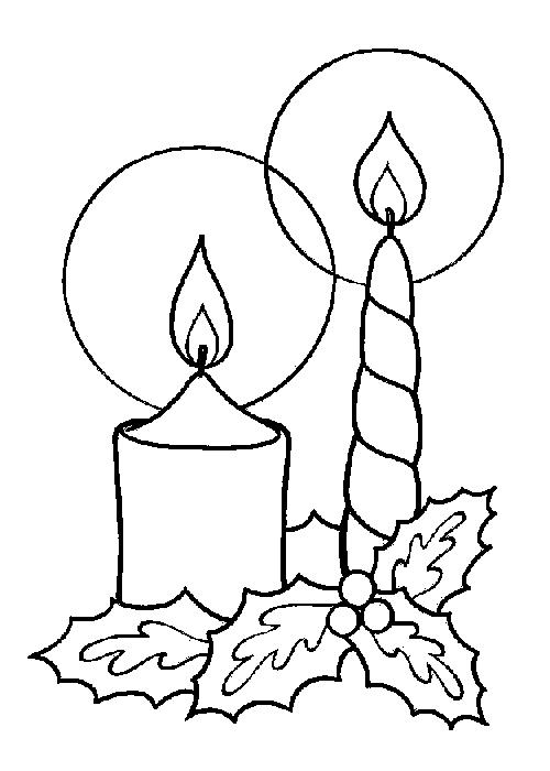 Fisă de colorat cu Craciun faclii de colorat p21