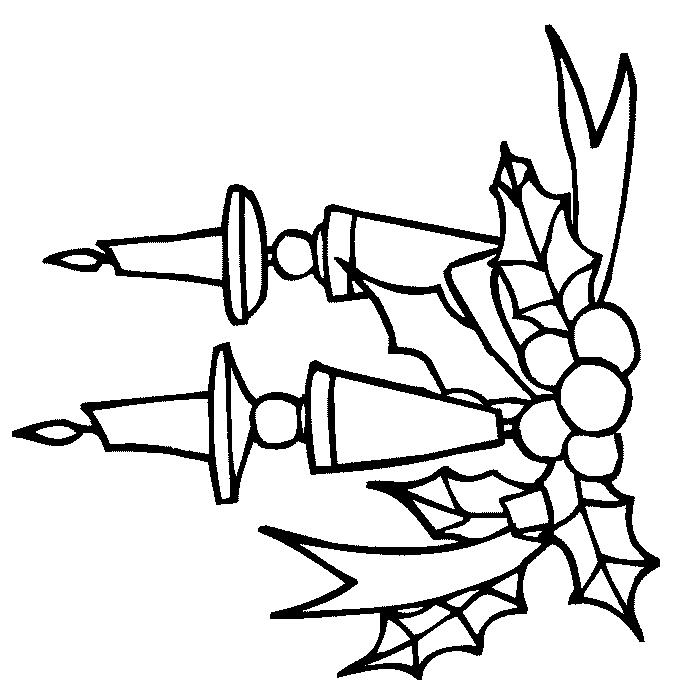 Fisă de colorat cu Craciun faclii de colorat p22