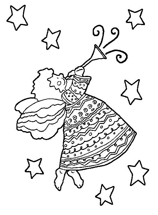 Fisă de colorat cu Craciun ingerasi de colorat p01