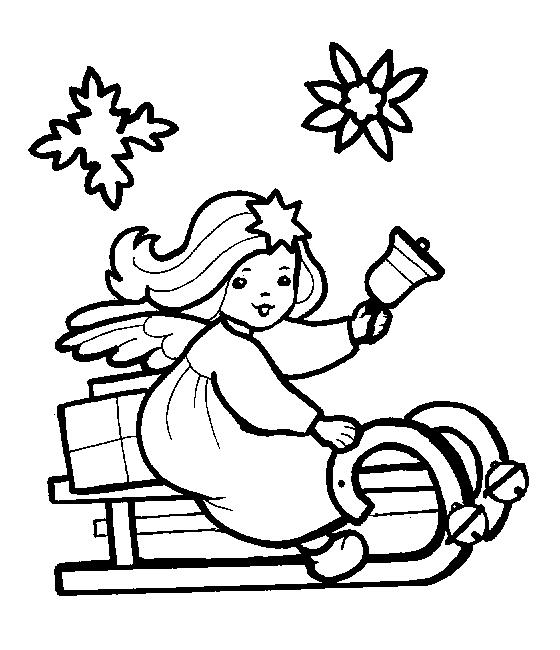 Fisă de colorat cu Craciun ingerasi de colorat p03