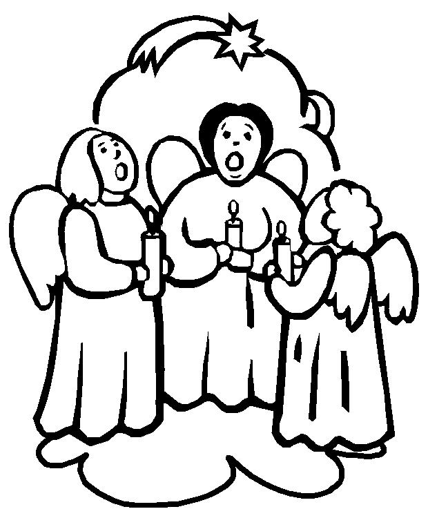 Fisă de colorat cu Craciun ingerasi de colorat p06