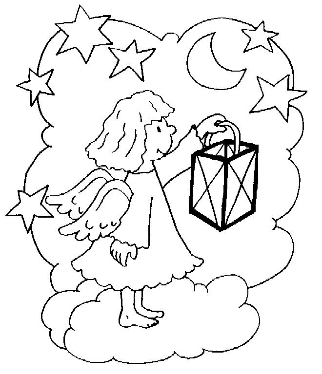 Fisă de colorat cu Craciun ingerasi de colorat p07
