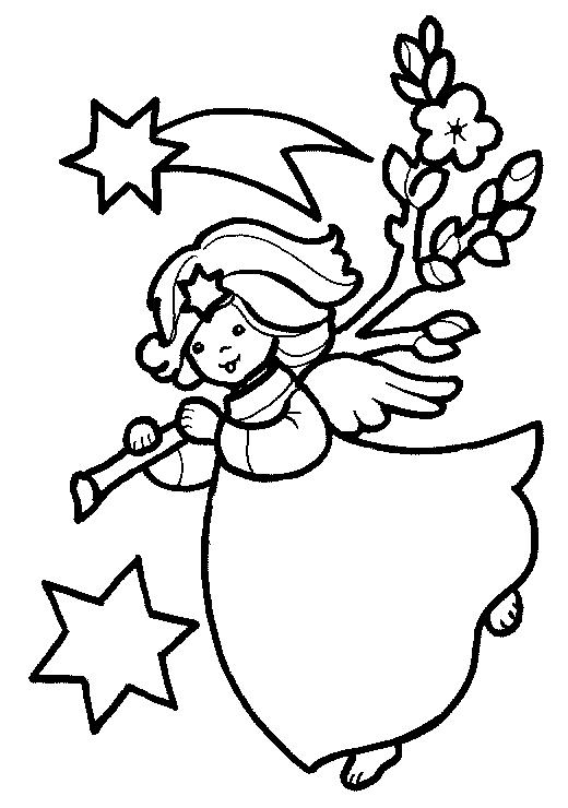 Fisă de colorat cu Craciun ingerasi de colorat p08