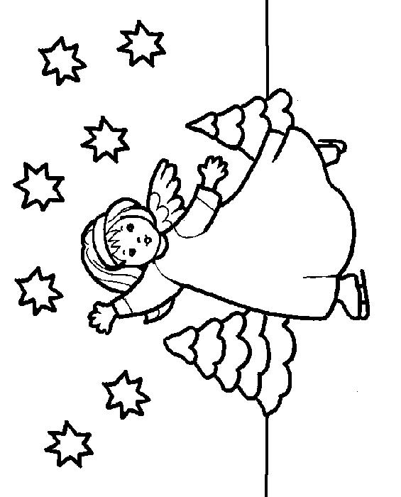 Fisă de colorat cu Craciun ingerasi de colorat p12