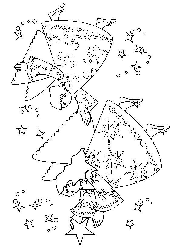 Fisă de colorat cu Craciun ingerasi de colorat p15