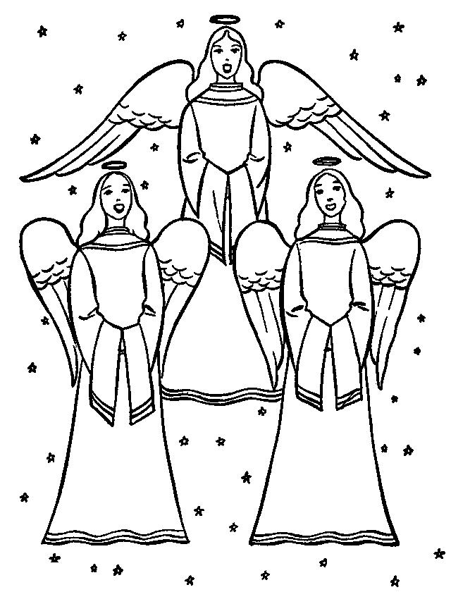 Fisă de colorat cu Craciun ingerasi de colorat p17