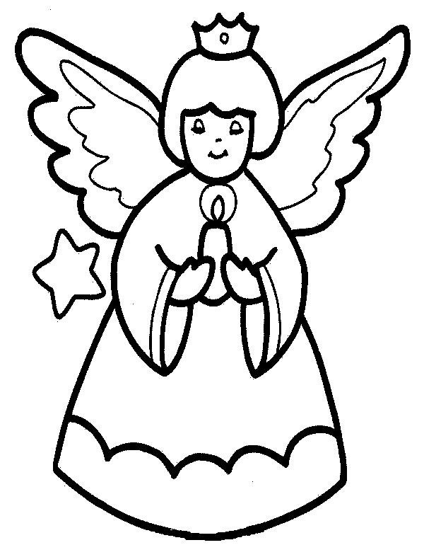 Fisă de colorat cu Craciun ingerasi de colorat p18