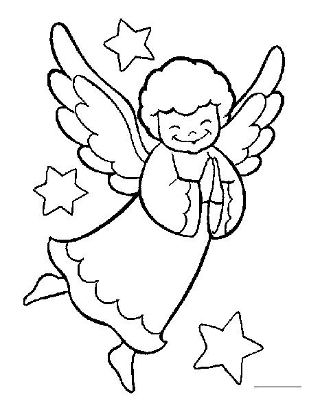 Fisă de colorat cu Craciun ingerasi de colorat p19