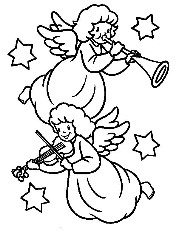 Fisă de colorat cu Craciun ingerasi de colorat p20