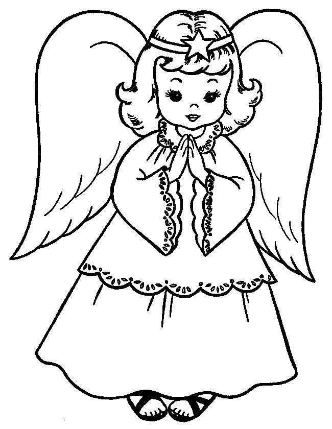 Fisă de colorat cu Craciun ingerasi de colorat p21