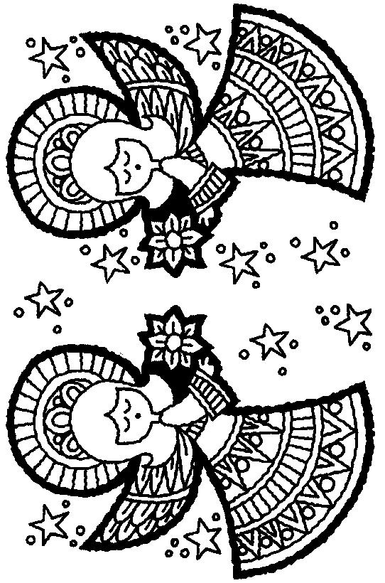 Fisă de colorat cu Craciun ingerasi de colorat p22