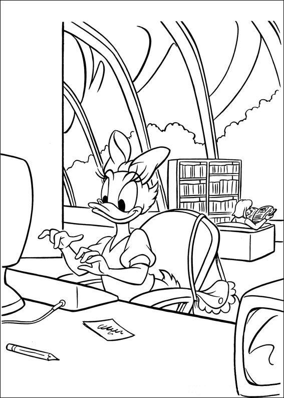 Fisă de colorat cu Daisy duck de colorat p09