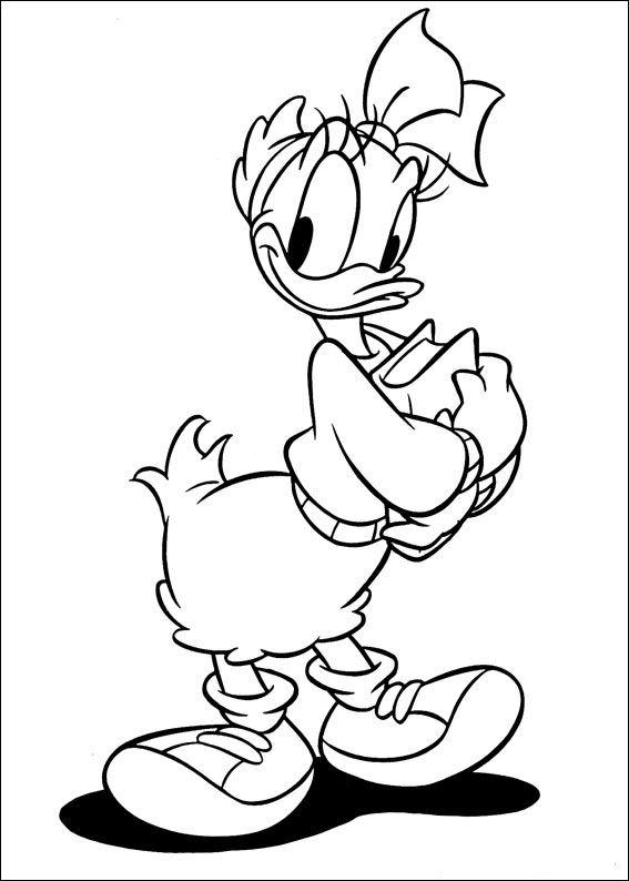 Fisă de colorat cu Daisy duck de colorat p21