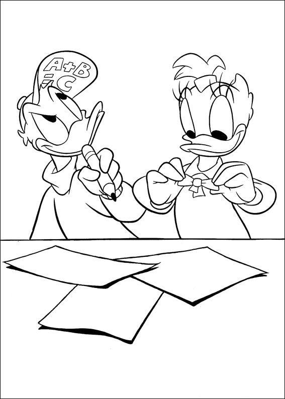 Fisă de colorat cu Daisy duck de colorat p26