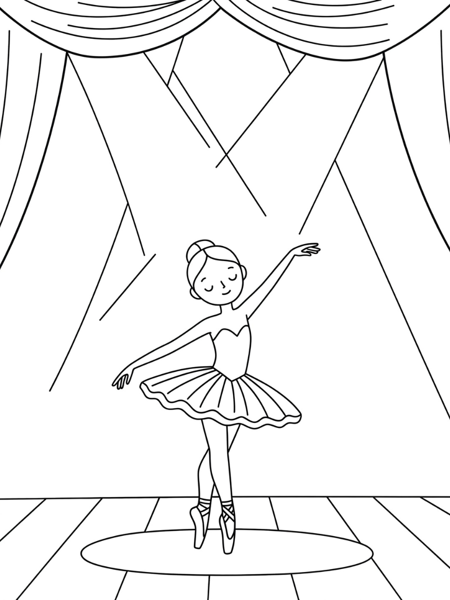 Balerină de colorat p5