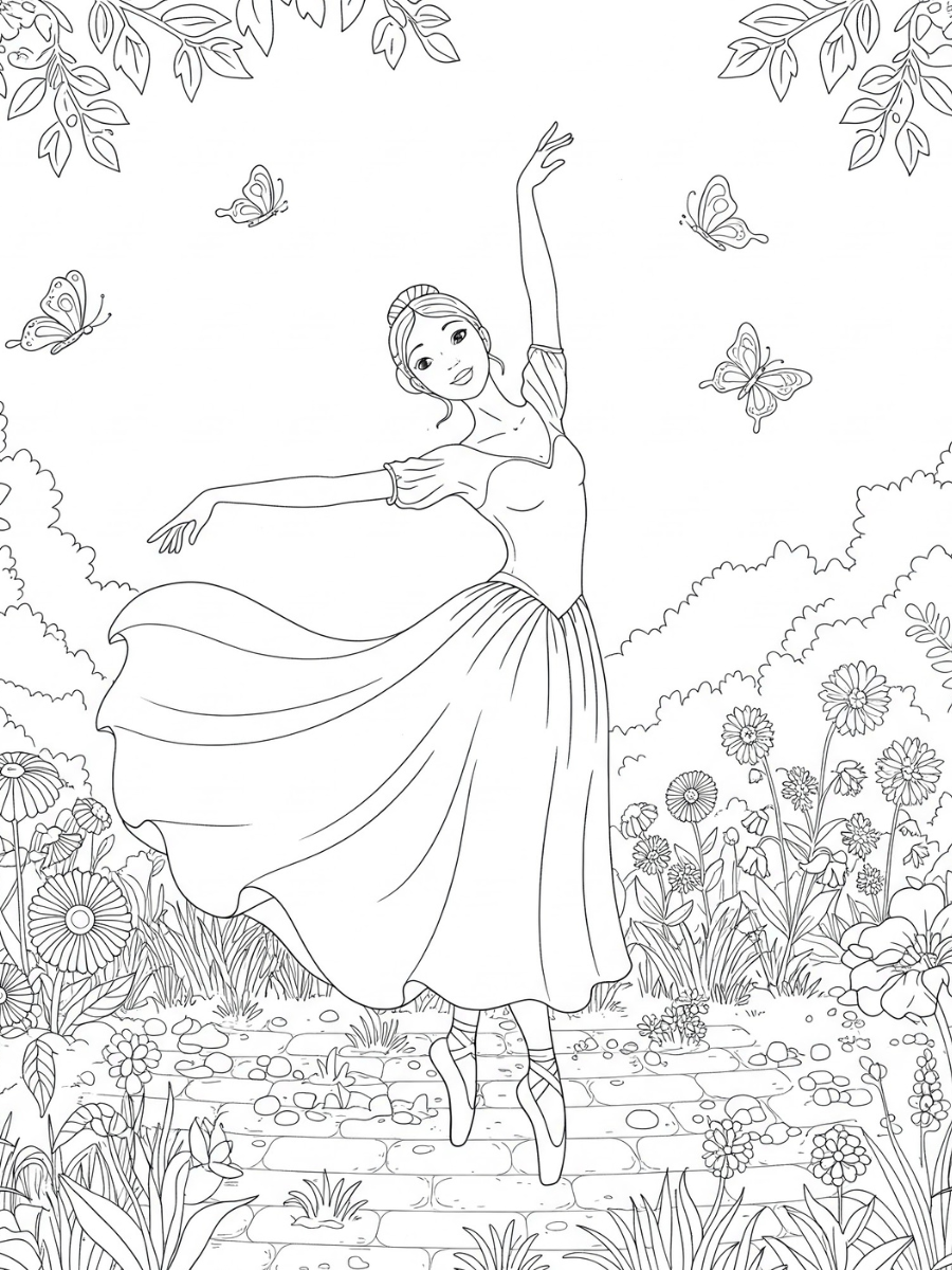 Balerină de colorat p2