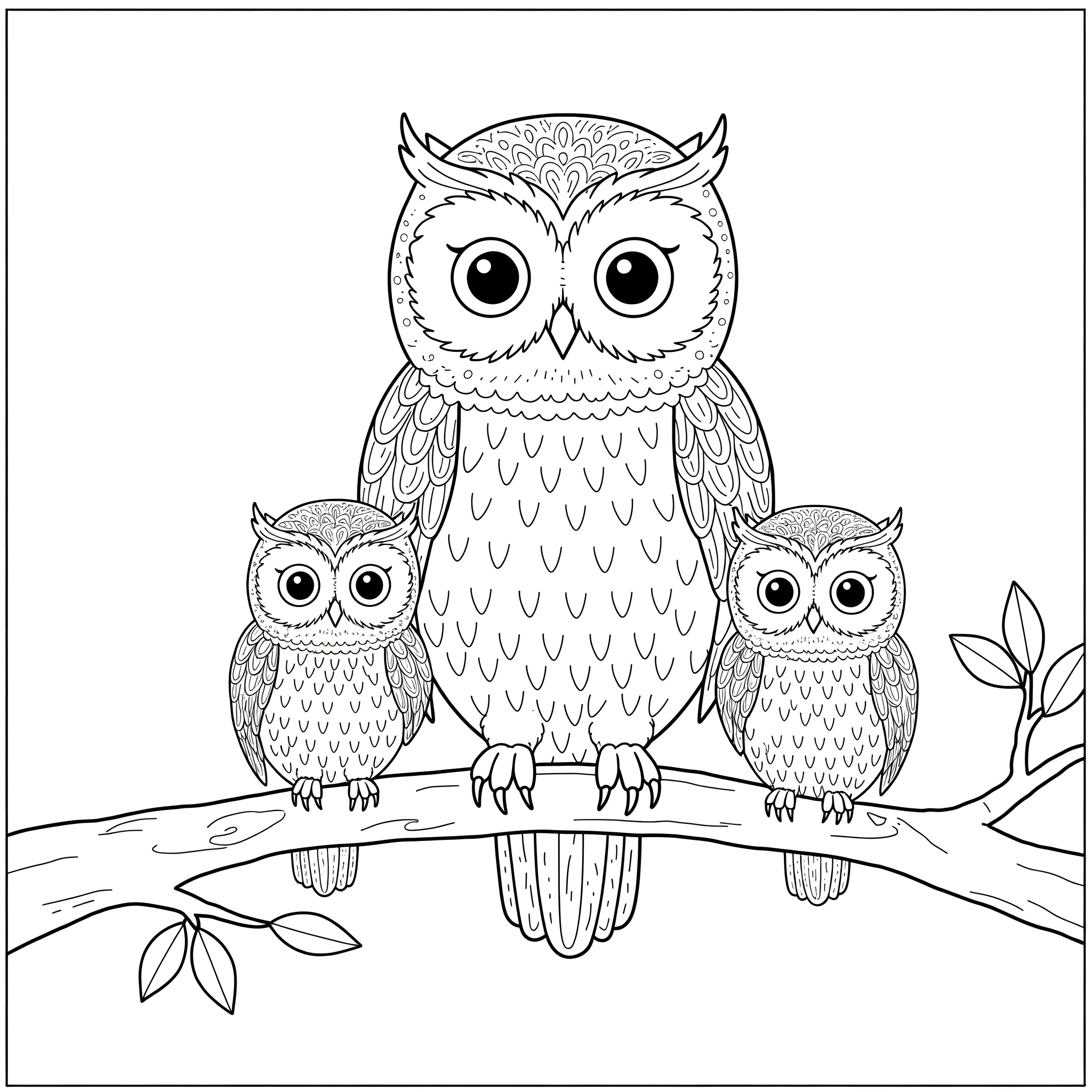 Fișă cu bufniță de colorat p2