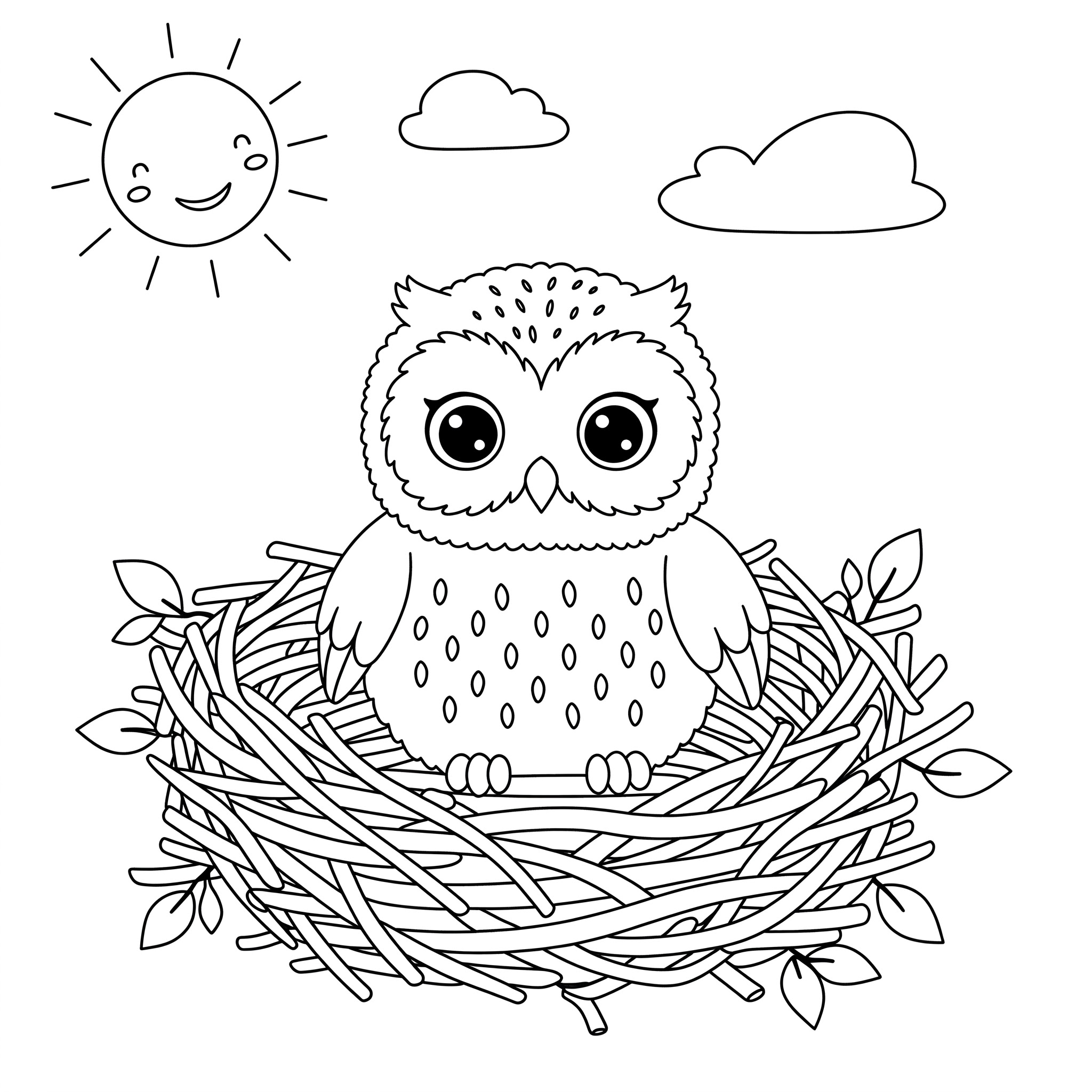 Fișă cu bufniță de colorat p4