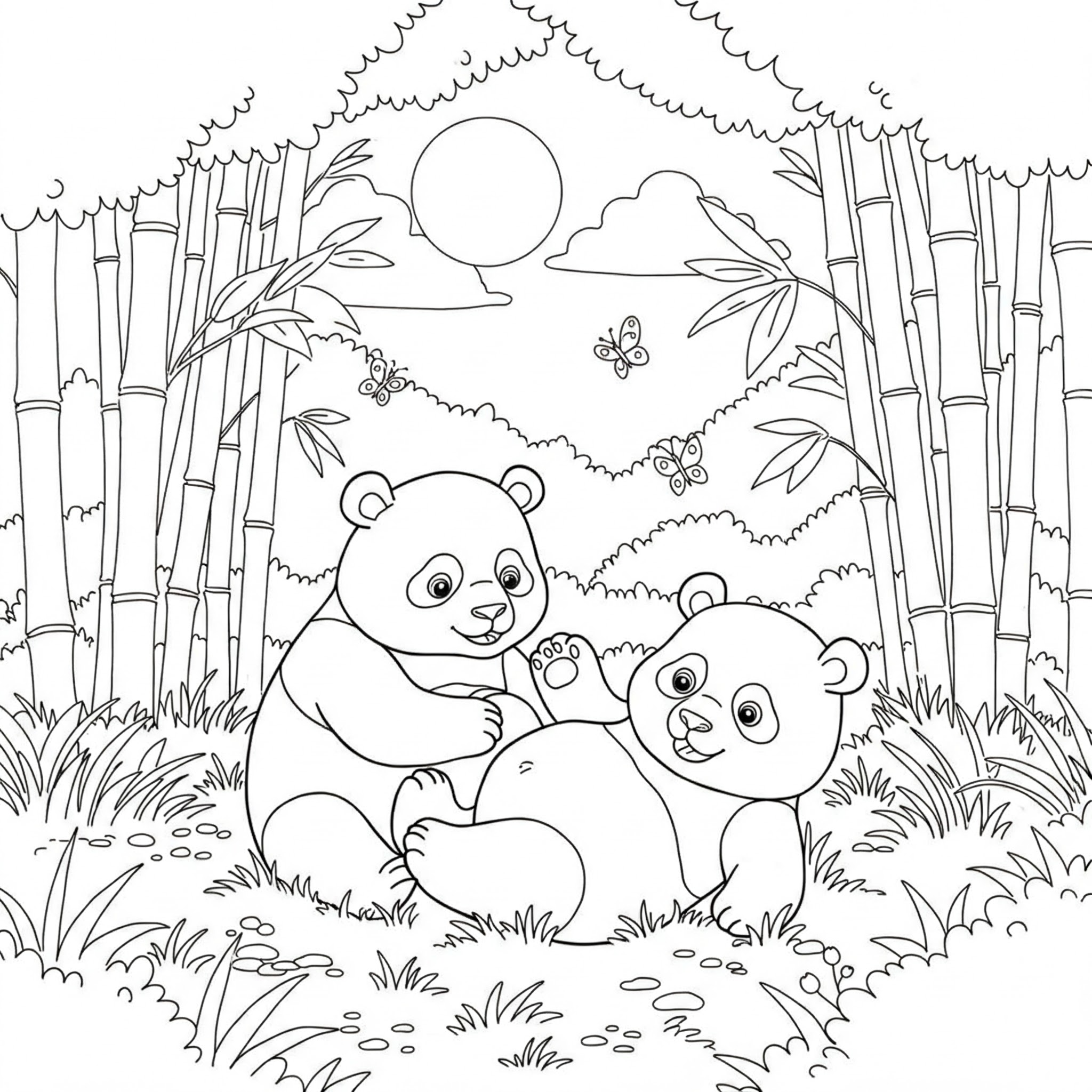 Fișă cu ursul panda de colorat p0