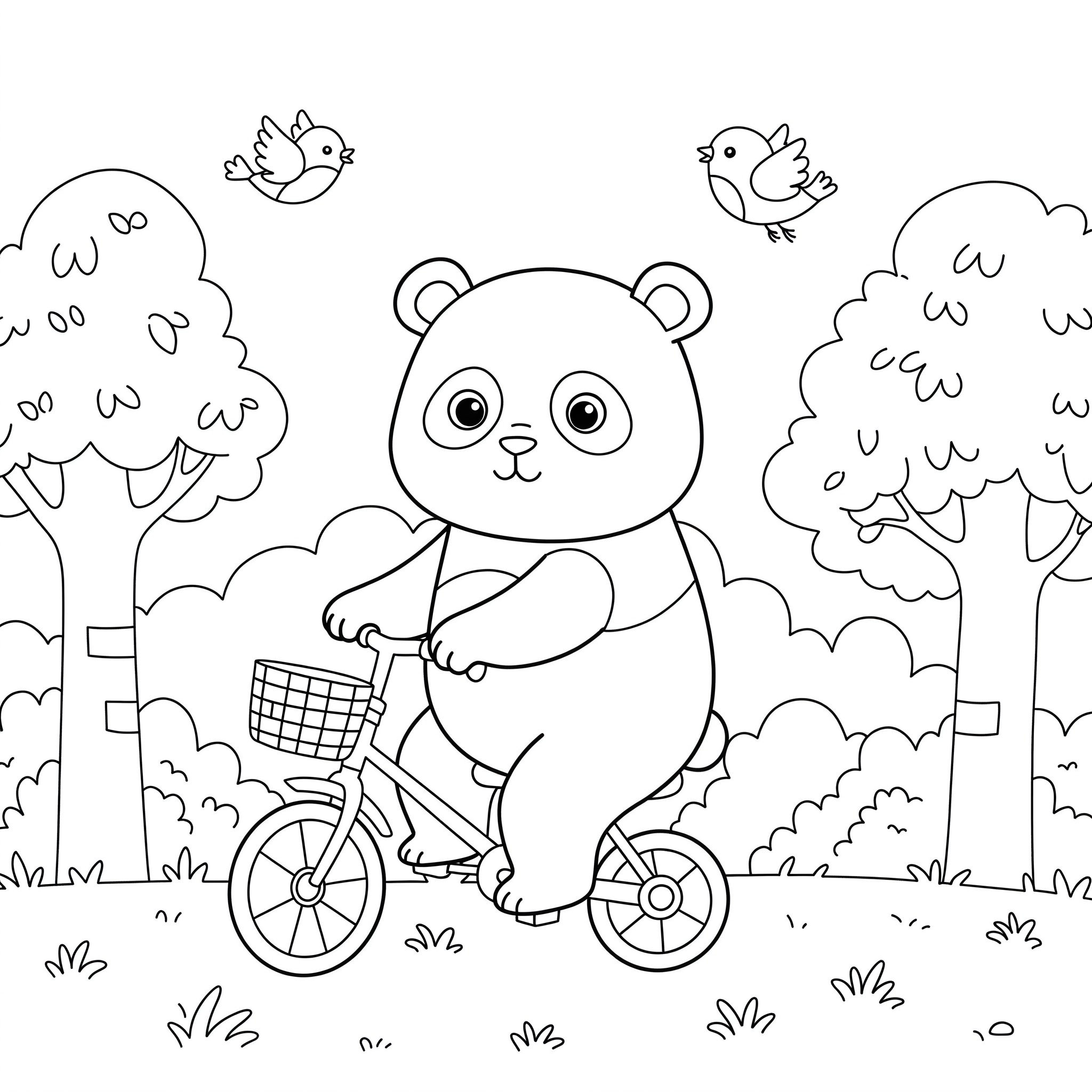 Fișă cu ursul panda de colorat p1