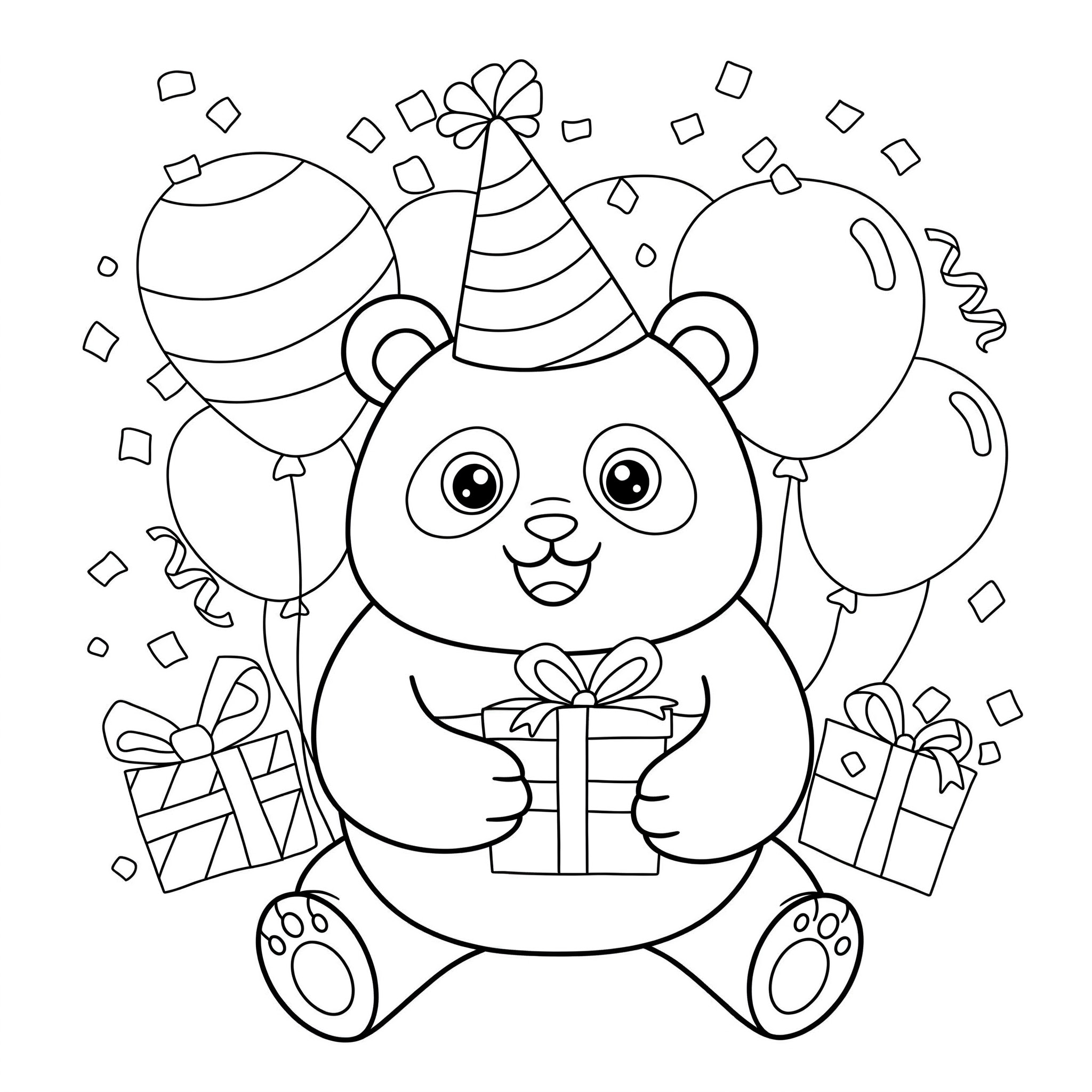 Fișă cu ursul panda de colorat p4