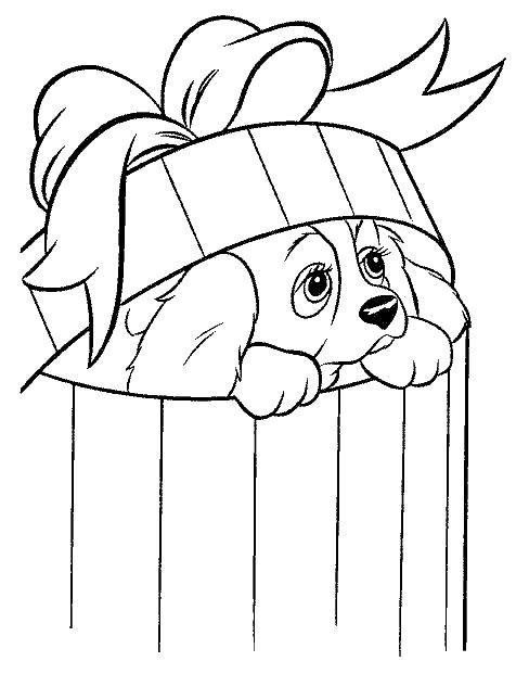 Fisă de colorat cu Doamna si vagabondul de colorat p14