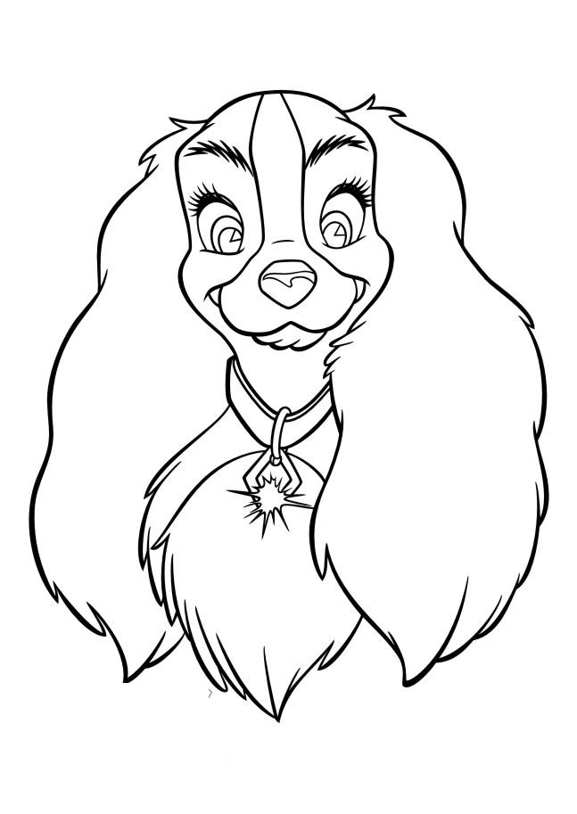 Fisă de colorat cu Doamna si vagabondul de colorat p53