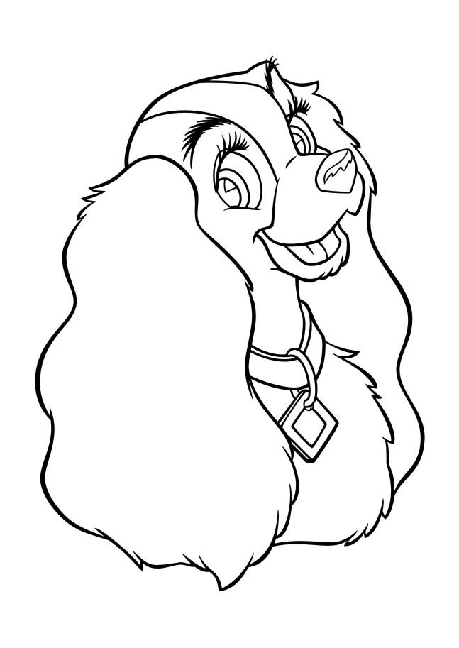 Fisă de colorat cu Doamna si vagabondul de colorat p55