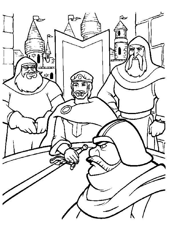 Fisă de colorat cu Excalibur de colorat p23