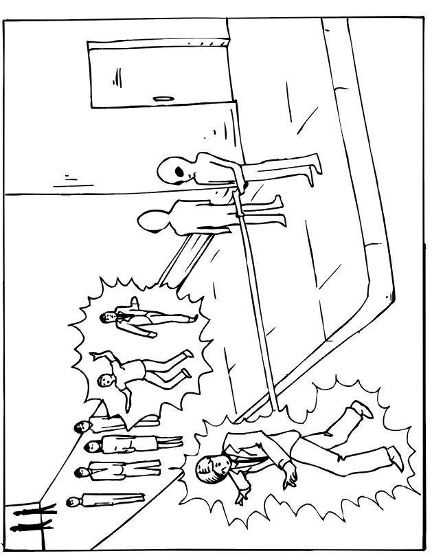 Fisă de colorat cu Extraterestrii de colorat p32