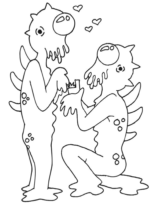 Fisă de colorat cu Extraterestrii de colorat p37