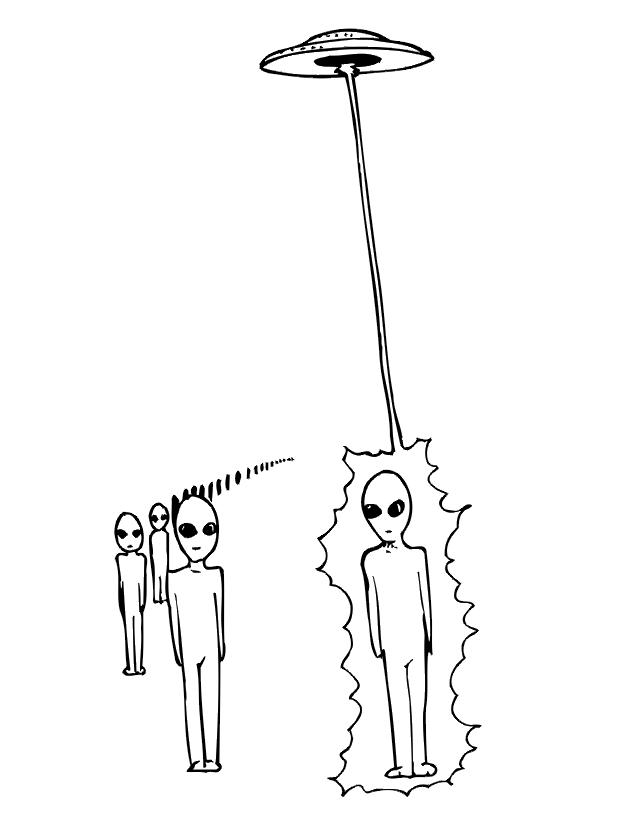Fisă de colorat cu Extraterestrii de colorat p40