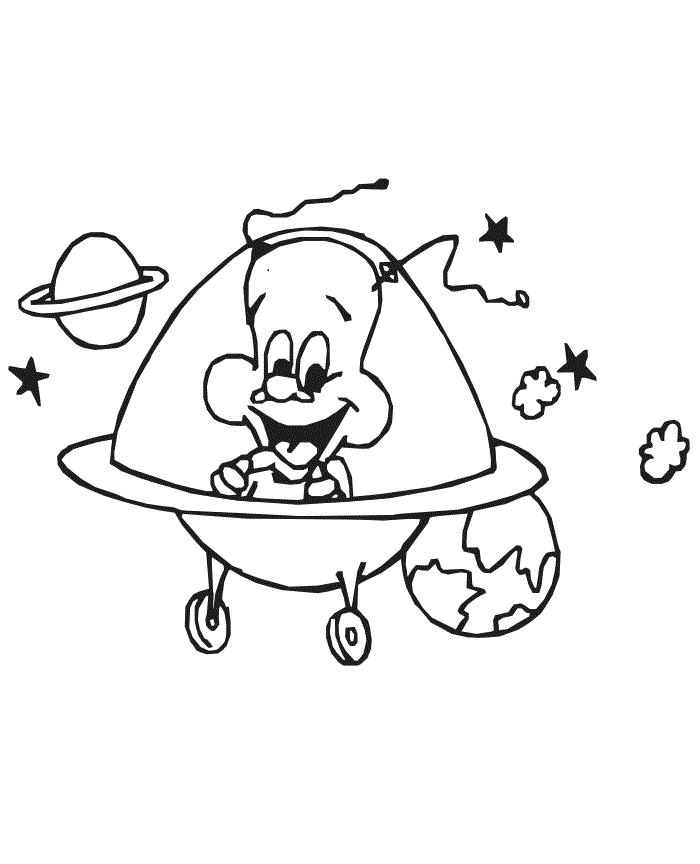 Fisă de colorat cu Extraterestrii de colorat p41