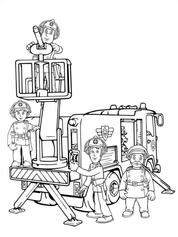 Pompierul Sam de colorat p8