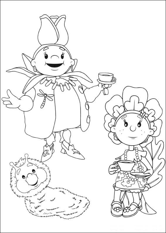 Fisă de colorat cu Fifi si floricelele de colorat p02