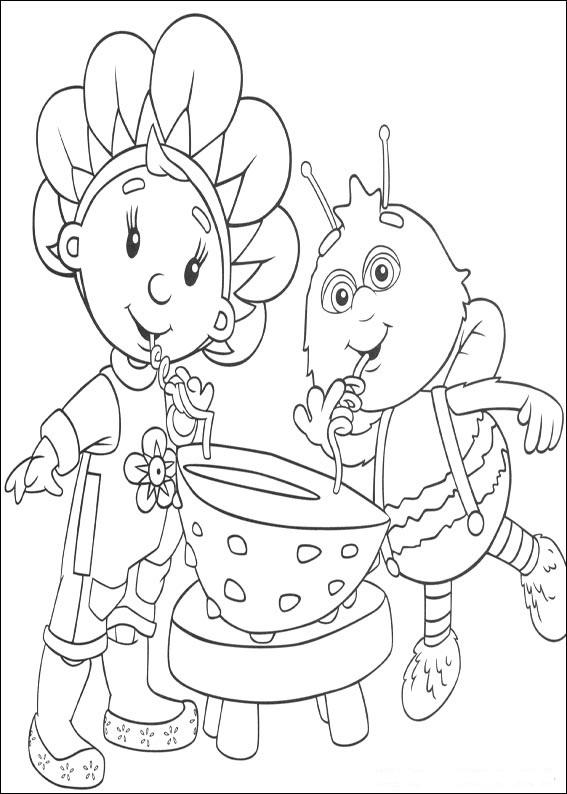 Fisă de colorat cu Fifi si floricelele de colorat p22