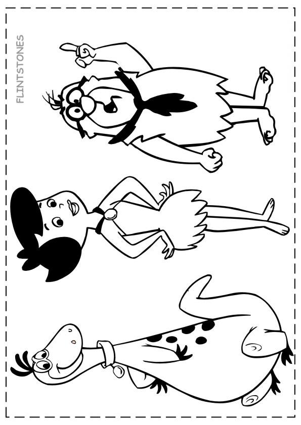 Fisă de colorat cu Flinstones de colorat p06