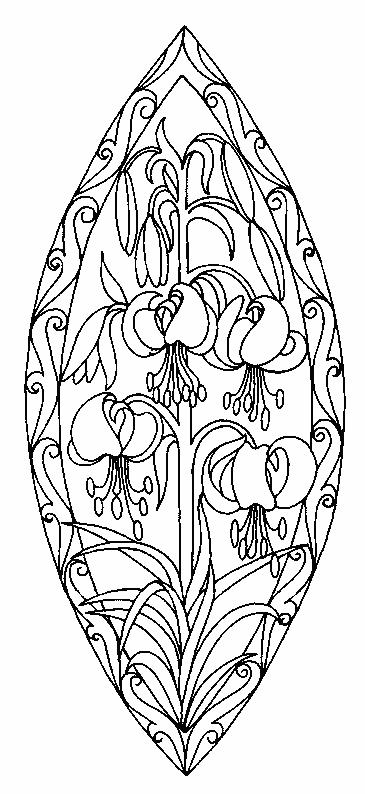 Fisă de colorat cu Flori crini de colorat p11