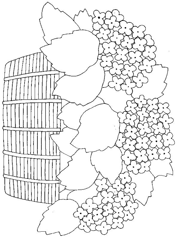 Fisă de colorat cu Flori de colorat p102