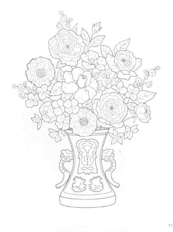 Fisă de colorat cu Flori de colorat p14
