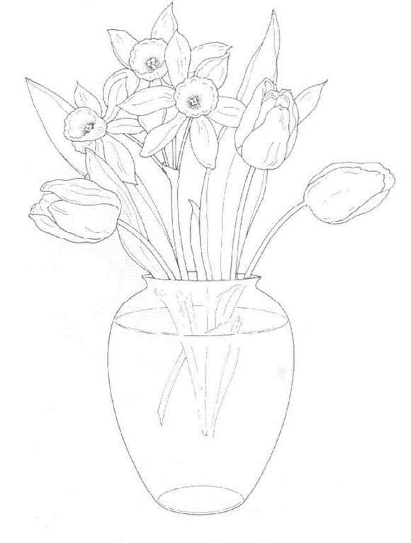 Fisă de colorat cu Flori de colorat p16