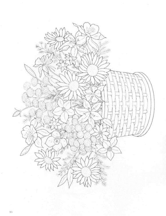 Fisă de colorat cu Flori de colorat p18