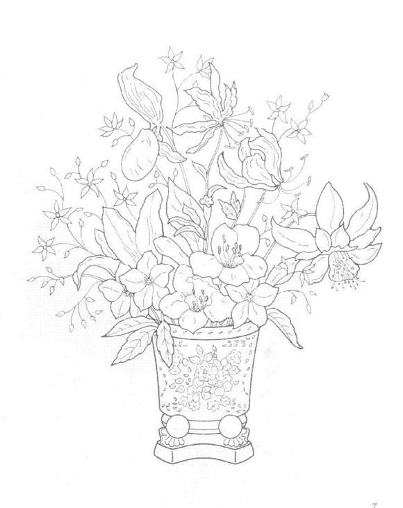 Fisă de colorat cu Flori de colorat p21