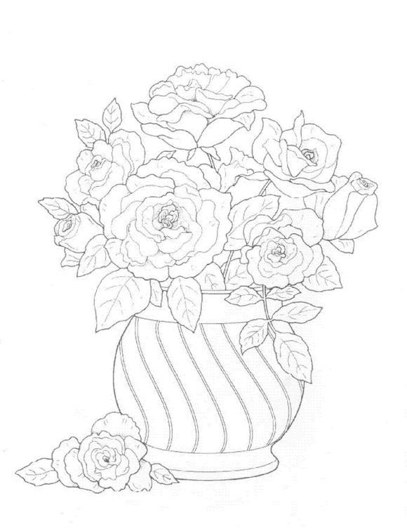 Fisă de colorat cu Flori de colorat p22