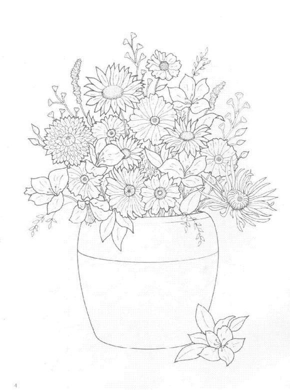 Fisă de colorat cu Flori de colorat p25
